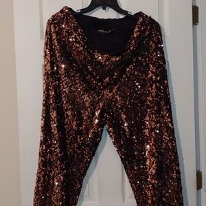 Sparkling Rose Gold Sequin Pants